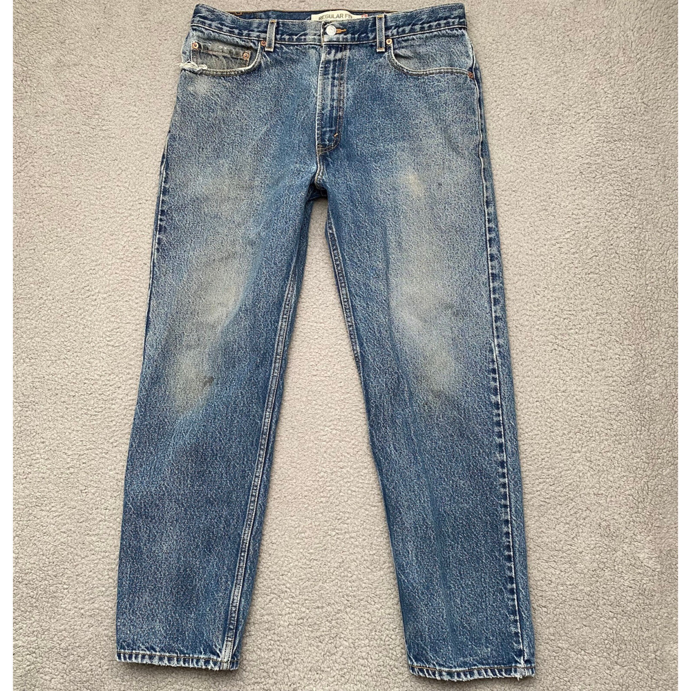 Levis 505 Jeans Men‎ 36x30 (34x30) Blue Distressed Faded Y2k Basic